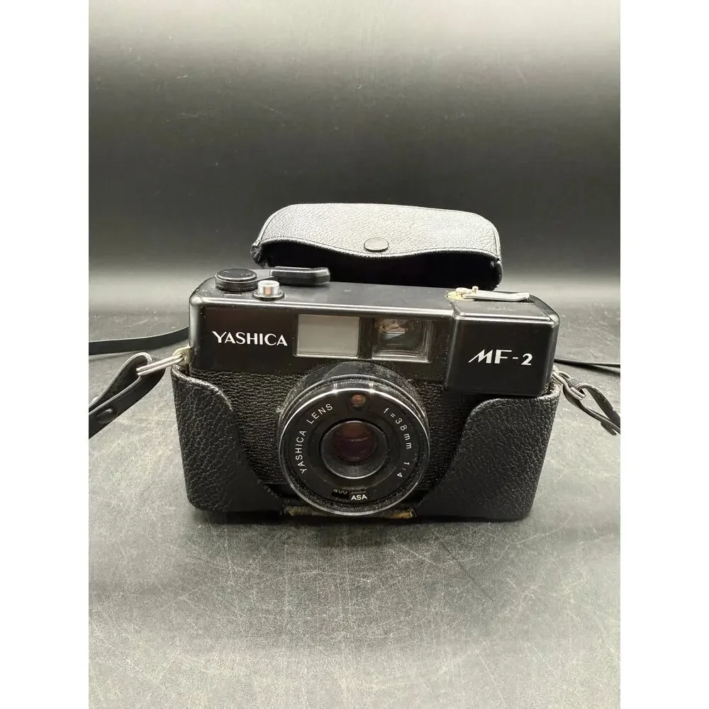 Vintage Yashica MF-2 35mm Film Camera w/Original Case- 38mm f/3.8 Lens